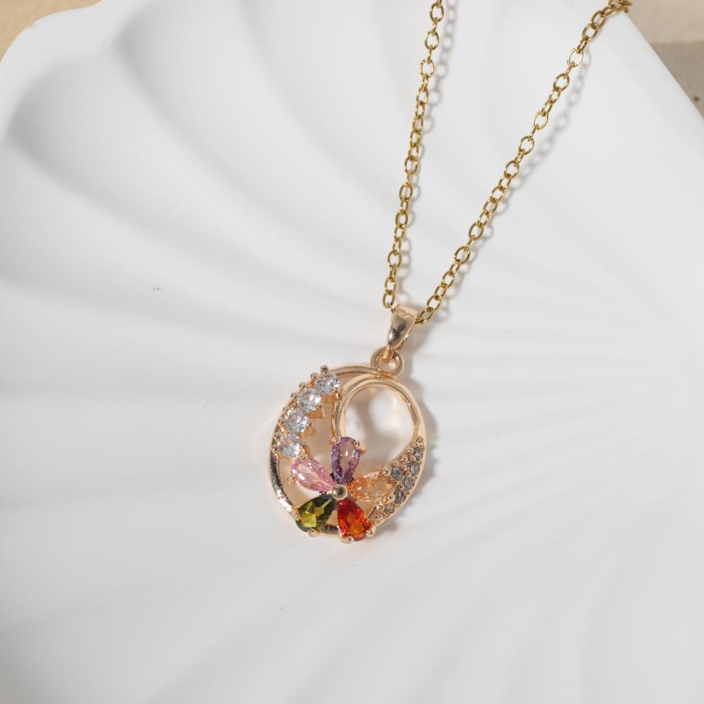 Простые подвески в виде ракушек/крыльев для женщин, ожерелье с цирконами, свадебные украшения, аксессуары