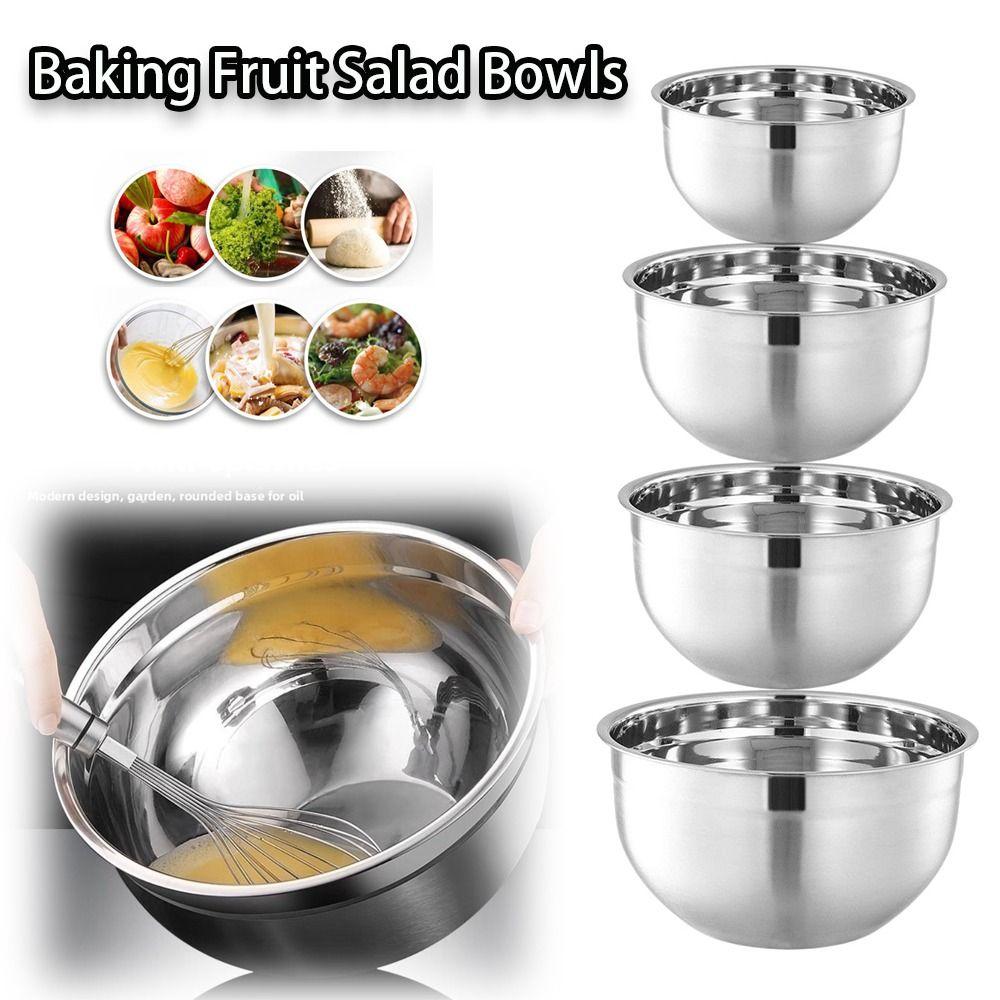 Stainless Steel Mixing Bowl Cold Vegetable Bowl Food Mixing Container Baking Fruit Salad Bowls