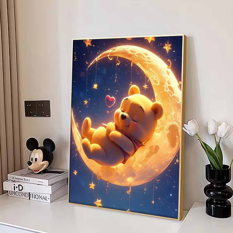 Disney Алмазная мозаика Винни-Пух Спящий под лунным светом Настенное панно Вышивка Полная алмазная вышивка крестиком Сделай сам Подарок Декор для дома