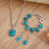 4Pcs/Set Electroplating Boho Turquoise Jewelry Set Vintage Women's Jewelry Set  Valentine's Day