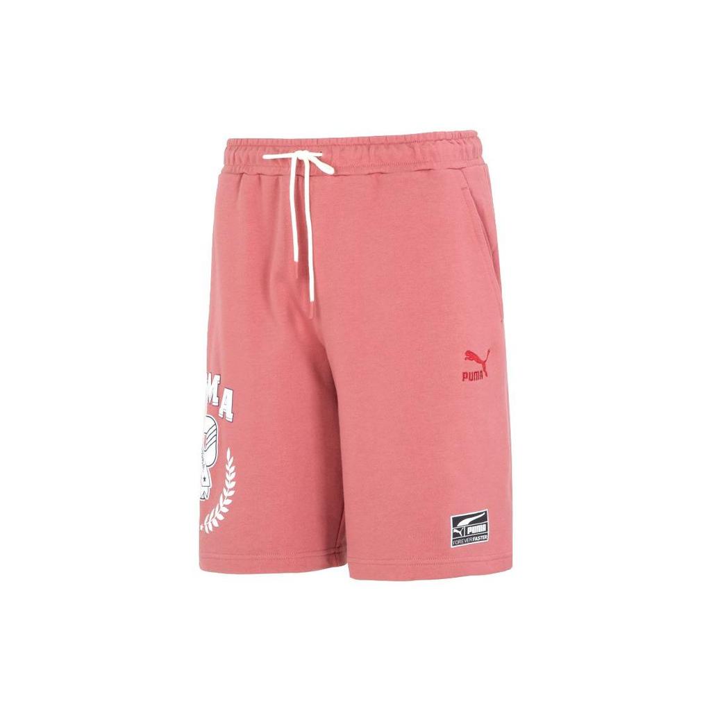 Puma Letter Print Lace-Up Straight Casual Shorts Men Shorts Pink 623255-50
