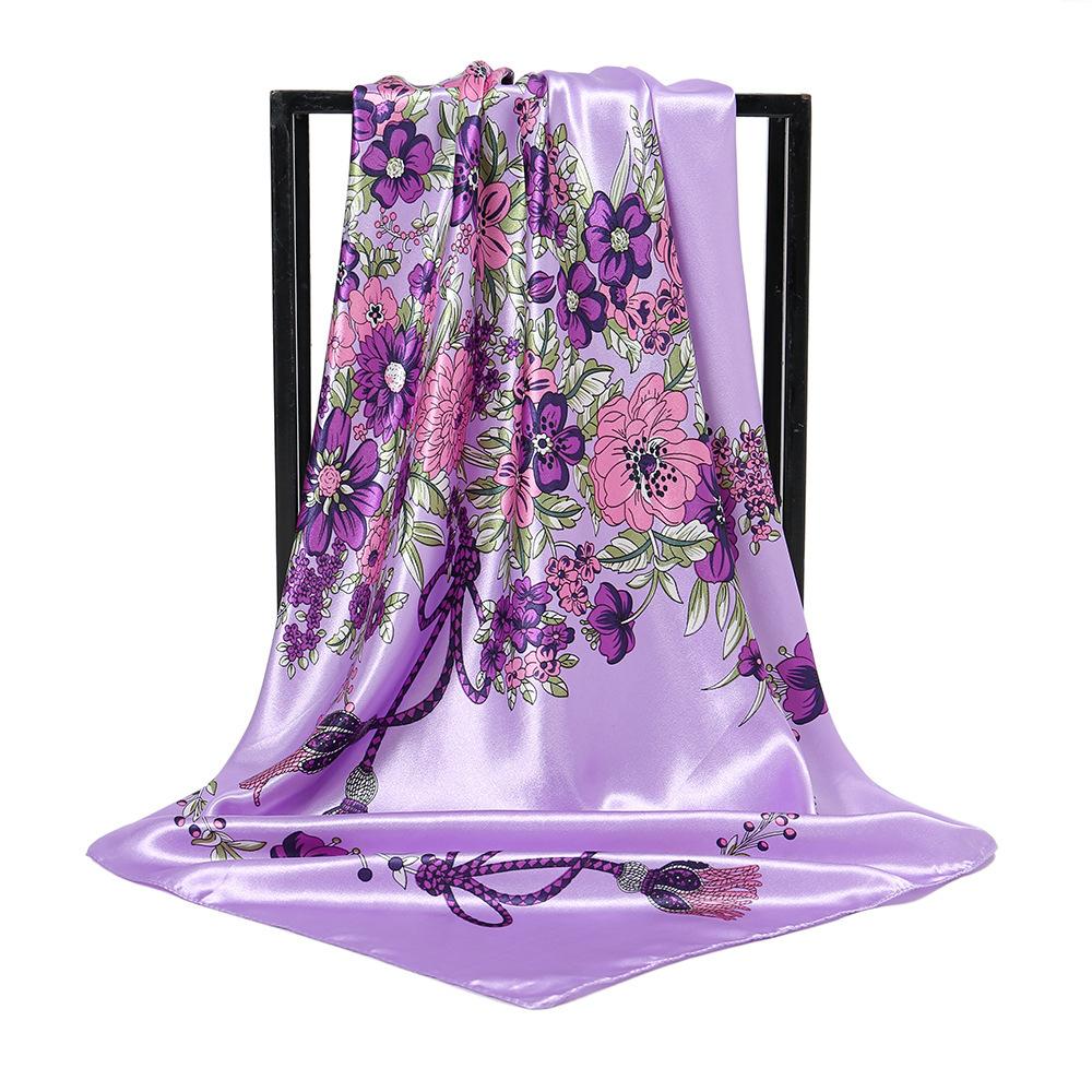 Spring and Autumn Women's Cashew Print Square Scarf Fashion Commuting Versatile Headscarf Stained Rose Square Scarf