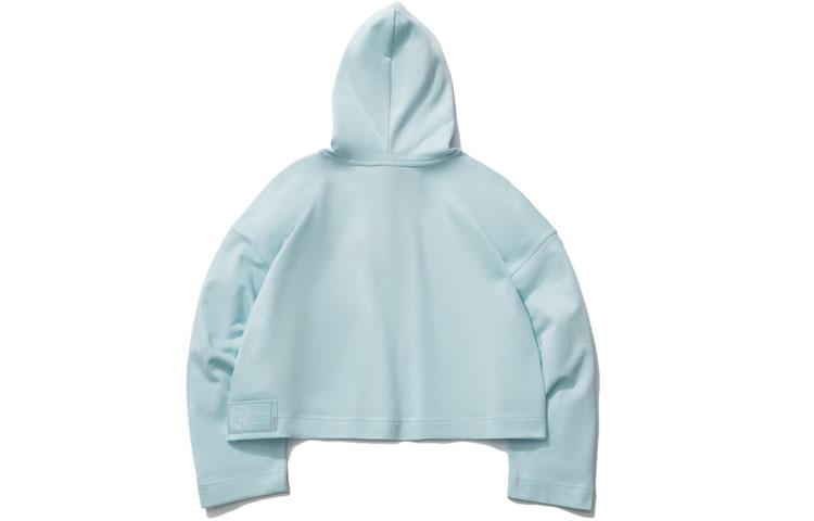 Li Ning Sports Fashion Collection Sweatshirts Women's Light Belly Blue Hooded Moderate Regular AWDR374-3