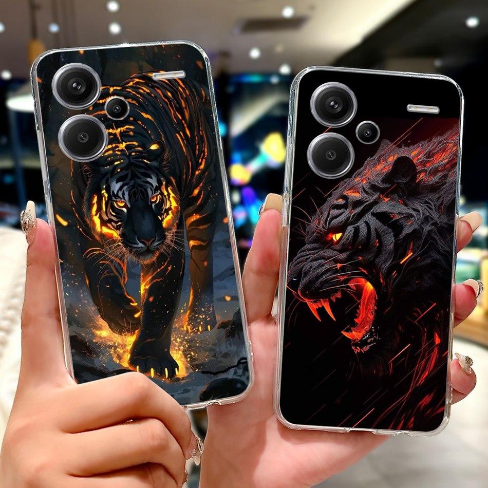 Чехол для телефона Xiaomi Redmi Note 13 Pro Plus 5G Redmi Note13 13 Pro 13 Pro+ 5G Элегантный Цветочный Кот Мягкий Силикон Прозрачный ТПУ Чехлы