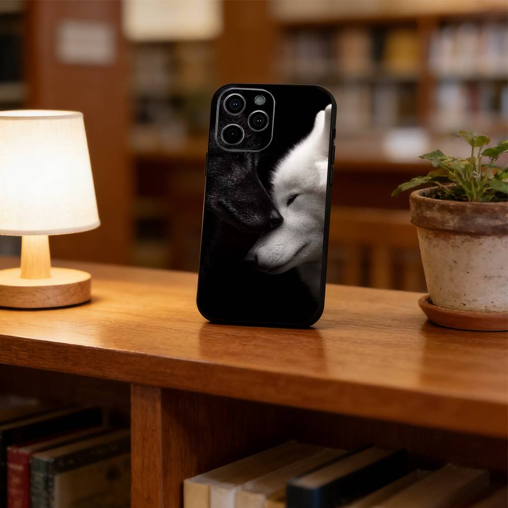 Чехол для телефона Волк Для iPhone 17, 16, 15, 14, 13, 12, 11 Plus, Pro Max, Другие Мягкий Черный Чехол
