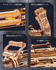 ROBOTIME 3D Wooden Puzzle, Toy Gun with Rubber Band Gun and Gatling Gun, 36-Round Capacity, Electric Rapid Fire, LED Muzzle Light, Assembly Kit, STEM