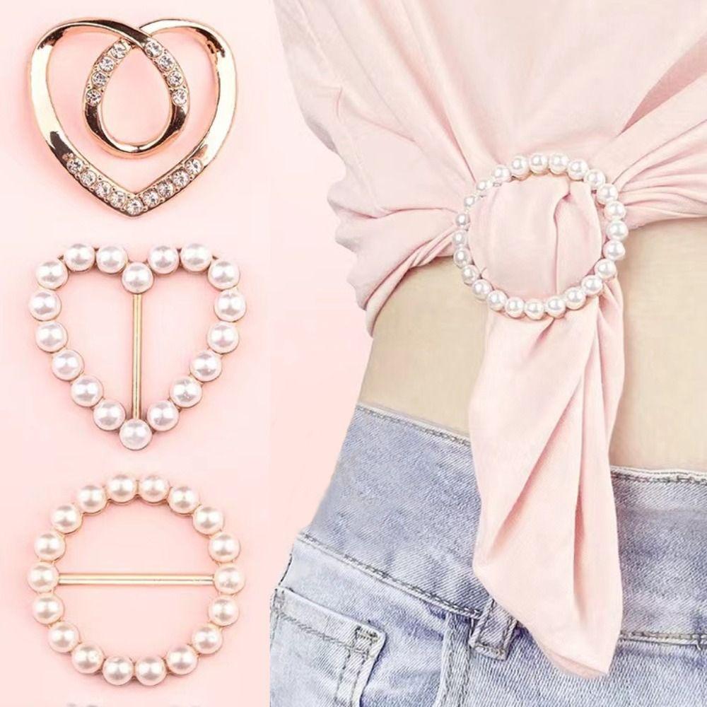 Clothes Hem Clothes Corner Buckle Pearl Shirt Corner Buttons Creative Silk Scarf Buckle
