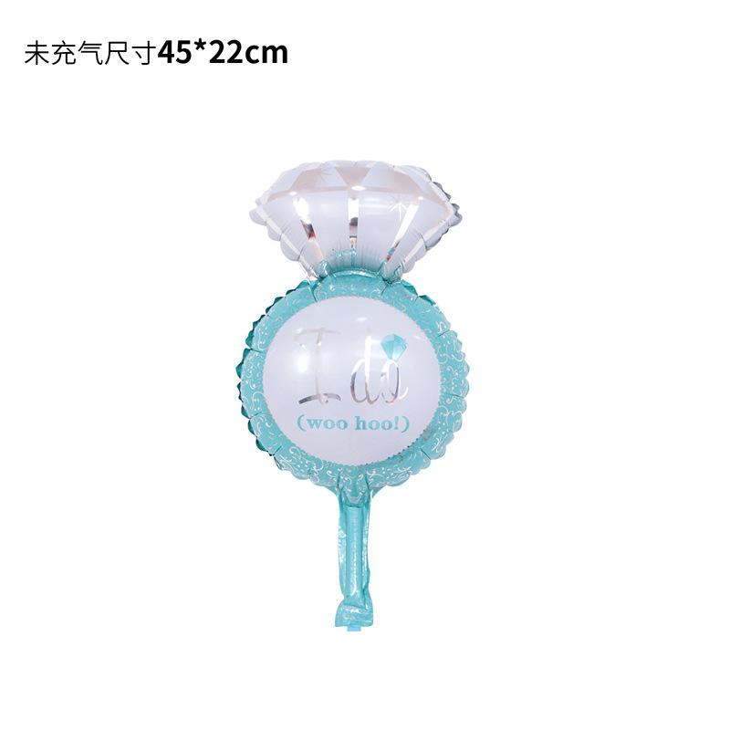 Wedding Marriage Proposal Decoration Diamond Ring Shape Aluminum Film Balloon Confession Party Decoration Arrangement Balloon Ring