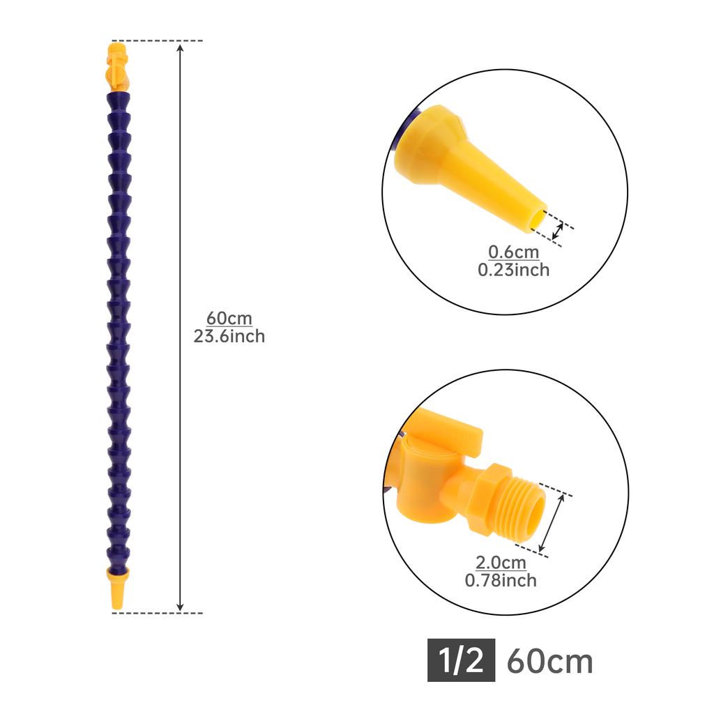 1/2 3/8 1/4 PT резьба пластиковая круглая насадка гибкая трубка водяного масляного охлаждения 50/60 см для станков с ЧПУ / фрезерования с переключателем, шланг для масляного охлаждения