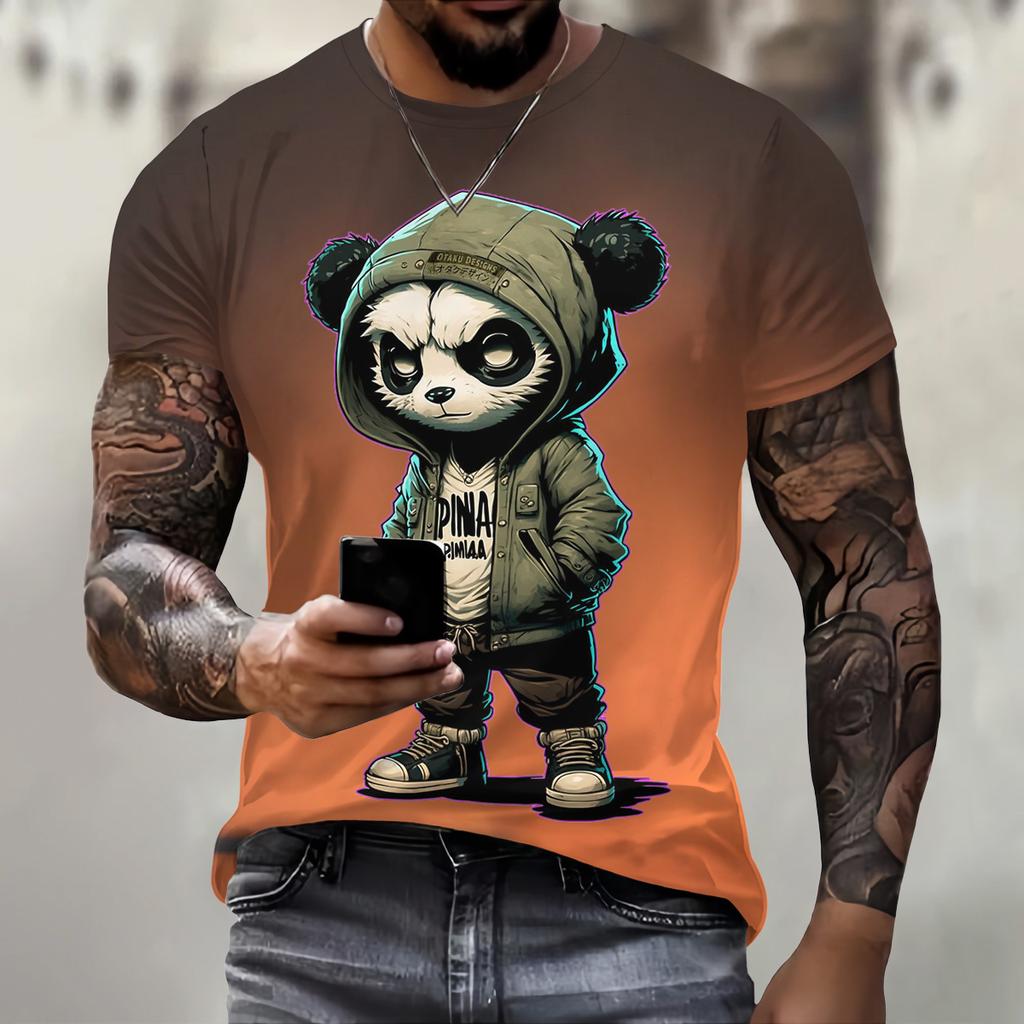 Summer Funny Panda Pattern 3D Print T-Shirt Men Women O-Neck Casual Fashion Short Sleeve Oversized Harajuku Tee Top Kid