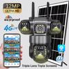 LS VISION V380 Pro 4G Solar Camera Outdoor 12MP 6K Triple Lens Triple Screen Security Video Monitor Night Vision Waterproof CCTV Camera