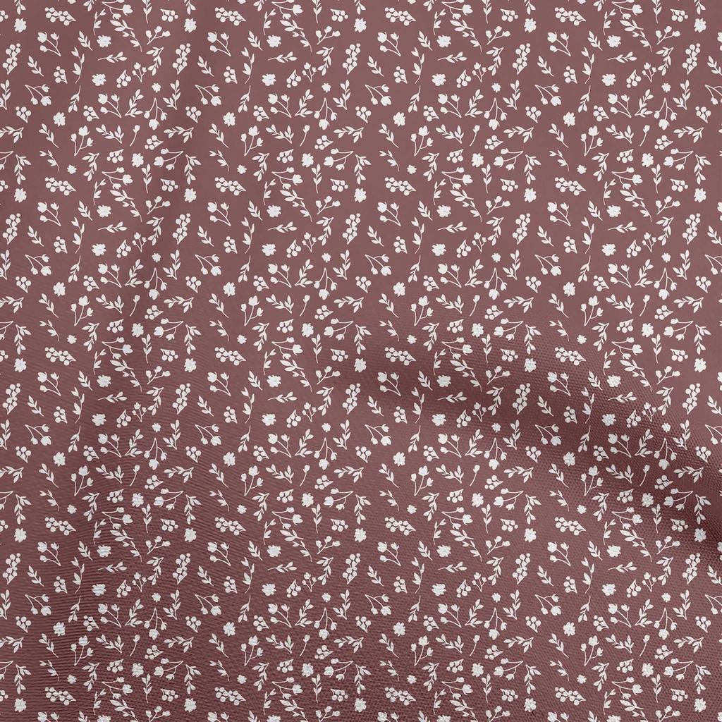 oneOone Cotton Flex Brown Fabric Florals Craft Projects Decor Fabric Printed By The Yard 40 Inch