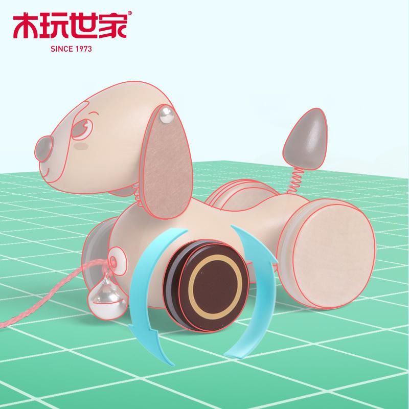Iwood Младенец малыш волочит маленькое животное/деревянные мультяшные игрушки в виде животных подарок на день рождения