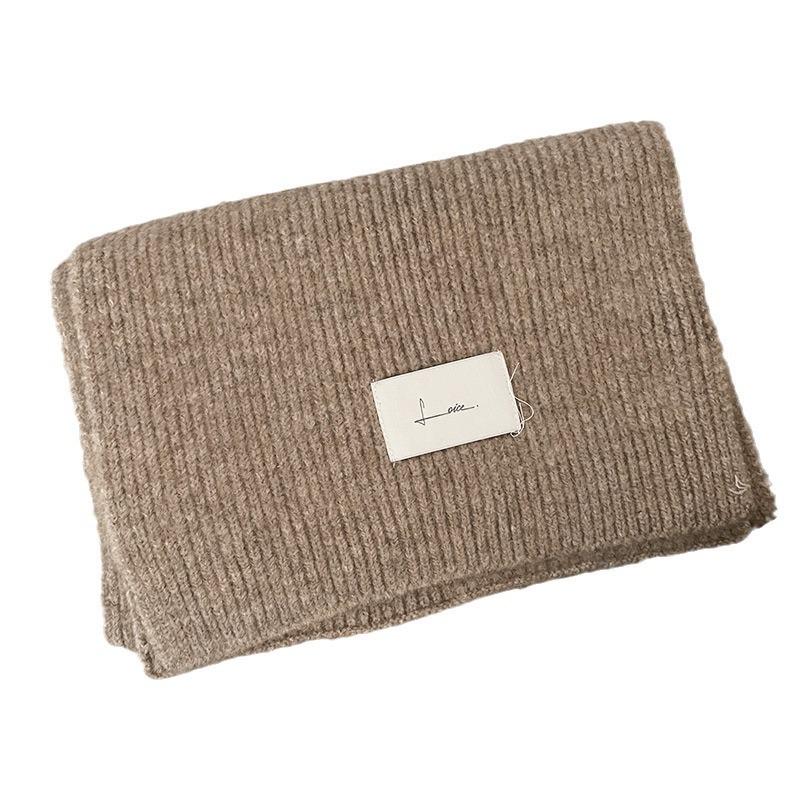 New Red Knitted Wool Scarf Girls Winter Thickened Versatile Wool Scarf Christmas Gift