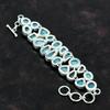Solid 925 Sterling Silver Larimar Gemstone Silver Bracelet Gemstone Natural Larimar Bracelet
