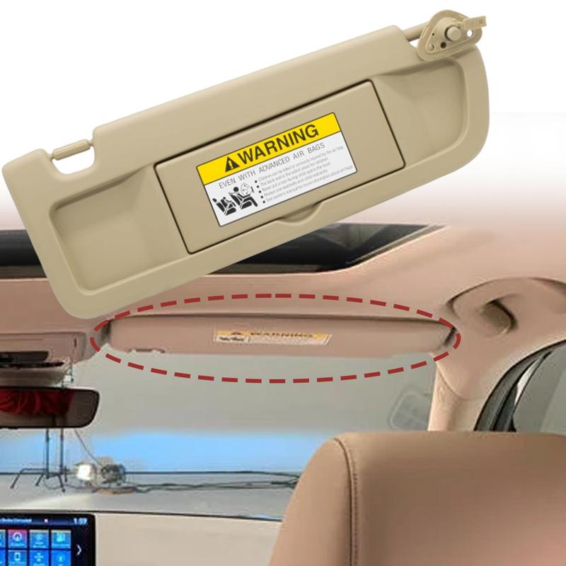 Car Sun Visor with Mirror Beige/Gray for Honda Civic 2006 2007 2008 2009 2010 2011 83280-SNA-A01ZA Left Hand Drive