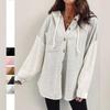 Autumn and Winter Sweater Patchwork Hooded Sweatshirt Casual Women’s Jackets & Coats