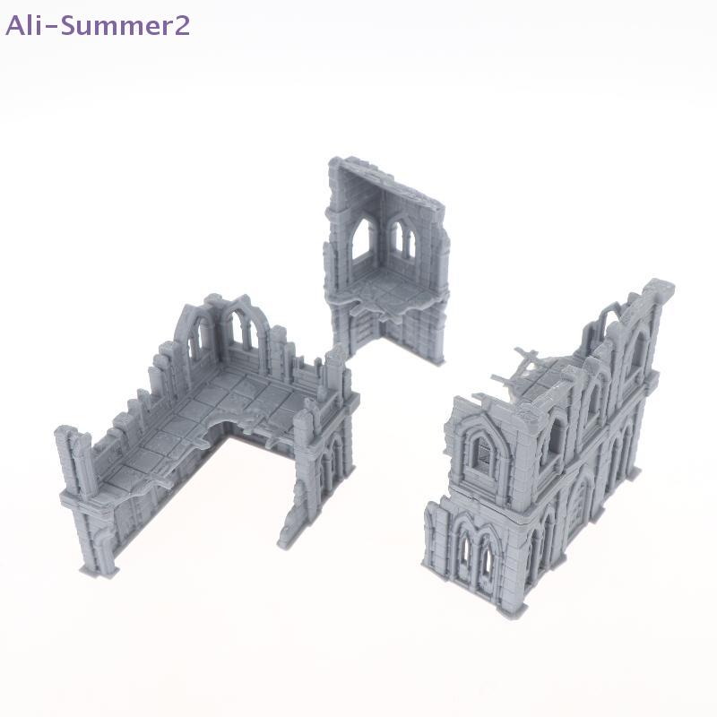{Summer2} 3D-печатный готический руинный ландшафт, нераскрашенный мини-модель здания, набор для DND, варгейминга, ландшафта
