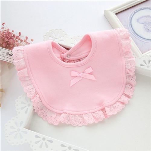 Baby Bibs For Girls 100% Cotton Newborn Princess Lace Bow Baby Bibs Cute Girls Boys Burp Cloth Infant Saliva Towels 0-2Y