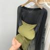 Женский топ с длинным рукавом из лиоцелла и тенсела, пэчворк, с затягиванием на талии (Коллекция Весна 2026)