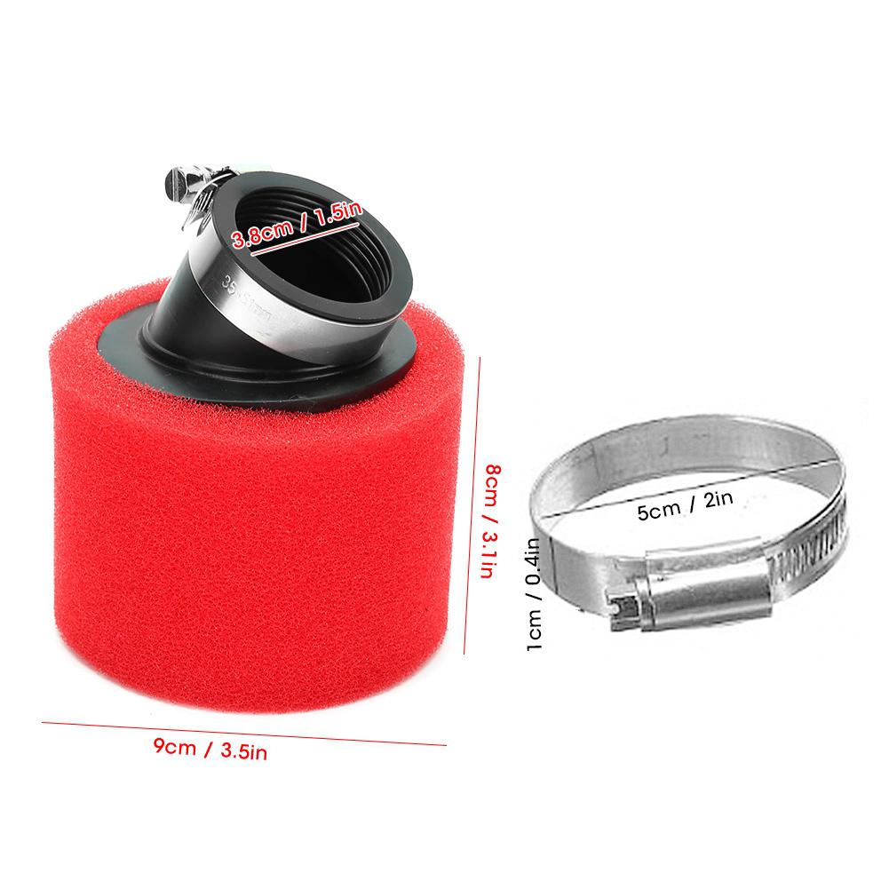 38mm 1.5in 45 degrees  Angled Foam Air Filter Capsule Cleaner for CRF50 XR50 CRF ATV PIT DIRT BIKE 110cc 125cc Red