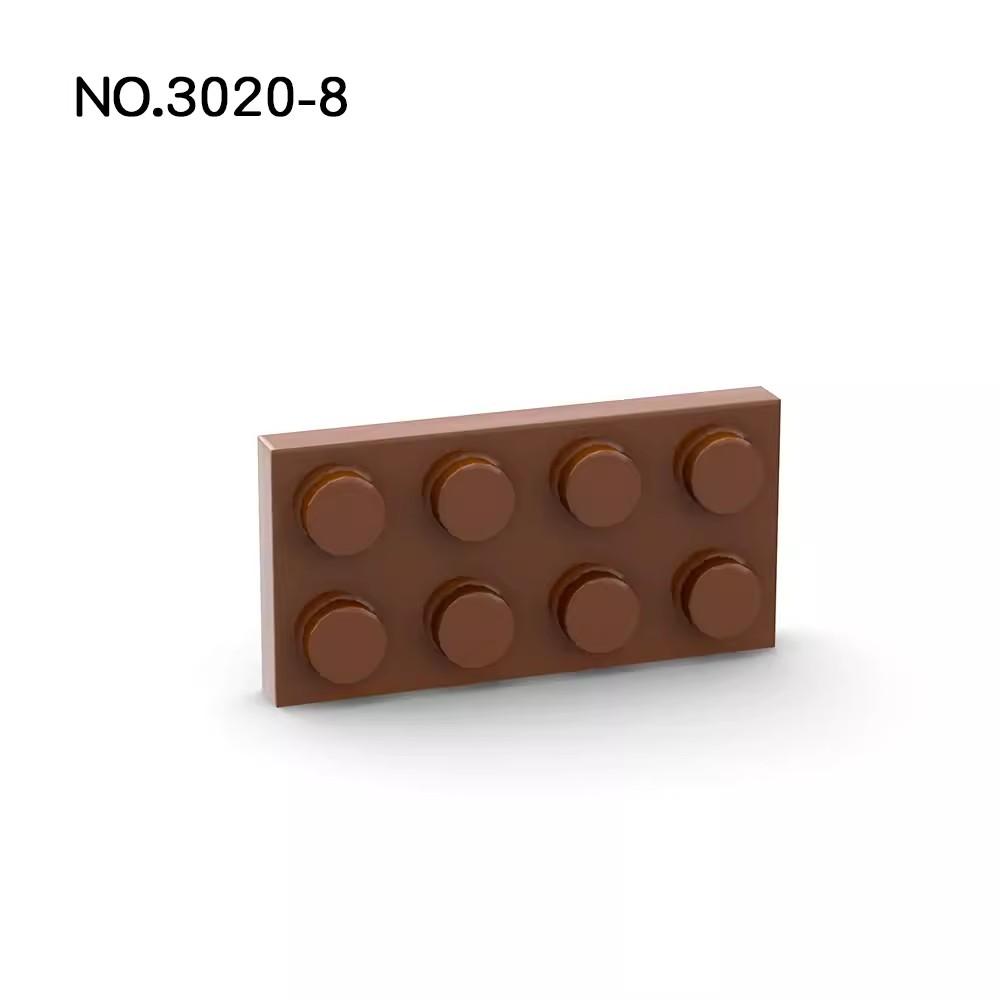 20 шт. Детали MOC 3020 Пластина 2x4 Совместимо с кубиками СДЕЛАЙ САМ Сборка Строительные кирпичики Частицы Головоломка для мозга ребенка Игрушка Идея подарка на день рождения