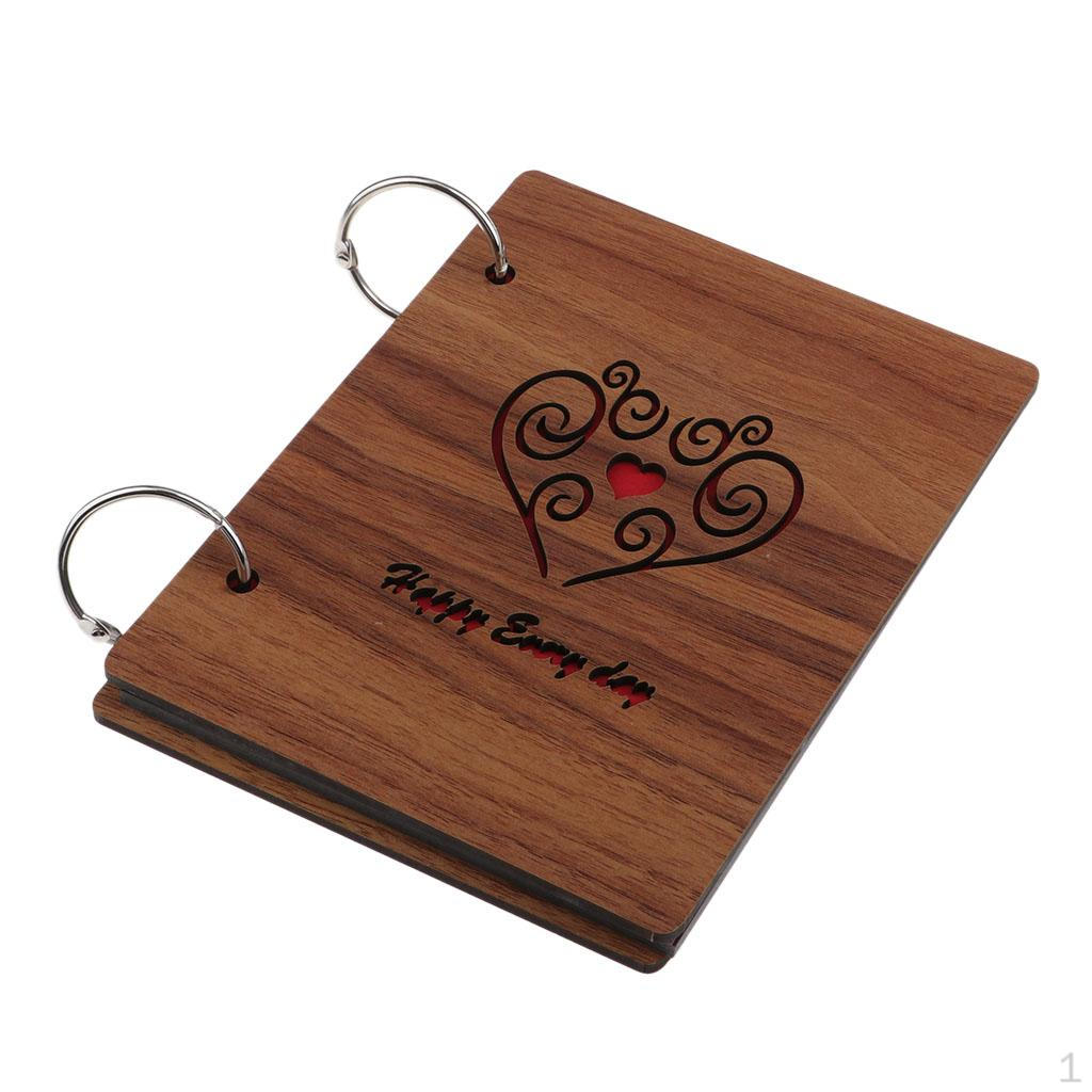 Wooden Scrapbook Photo Album Book for Anniversary, Wedding Gift, Travelling, Box Package