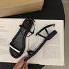 One-word Sandals Women's 2025 New Summer Wear Open-toed Beach Feeling Low-heeled Flats