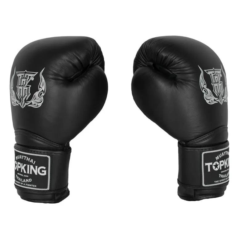 Top King Super Air Muay Thai Boxing Gloves Black 8OZ
