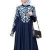 2025 новое платье в этническом стиле женская одежда с длинными рукавами и принтом воротник-стойка большое свободное платье
