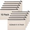 10pcs Canvas Zipper Pouch Zipper Canvas Makeup Bags DIY Blank Canvas Bag  for Travel Makeup