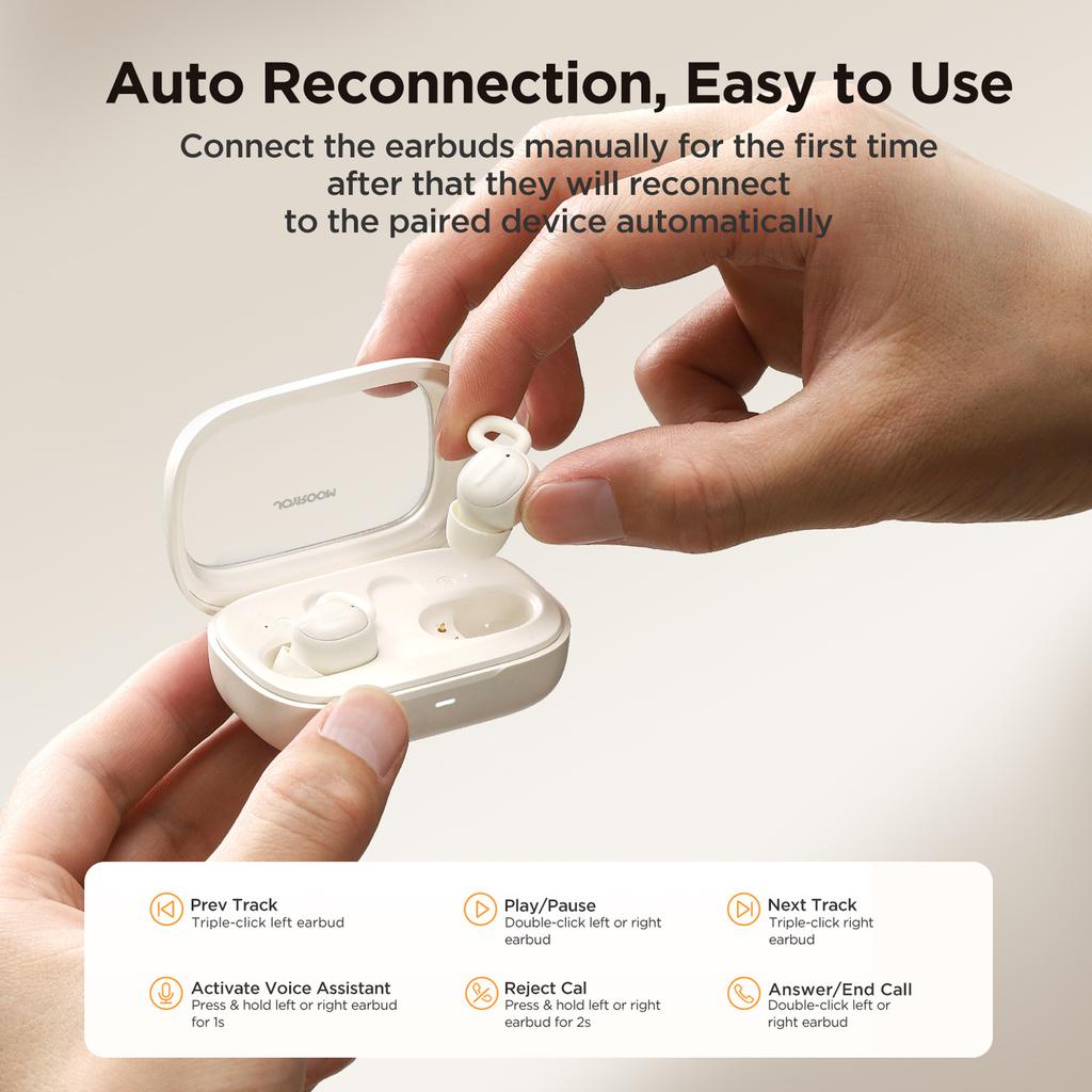 Наушники-вкладыши Joyroom Cozydots JR-TS1 Bluetooth 5.3 TWS с активным шумоподавлением - белые