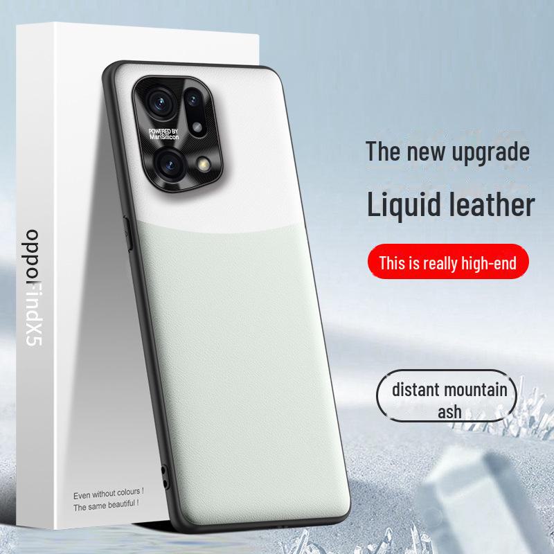 Чехол для телефона Oppo Find X5 Liquid Leather Anti Fall Protective