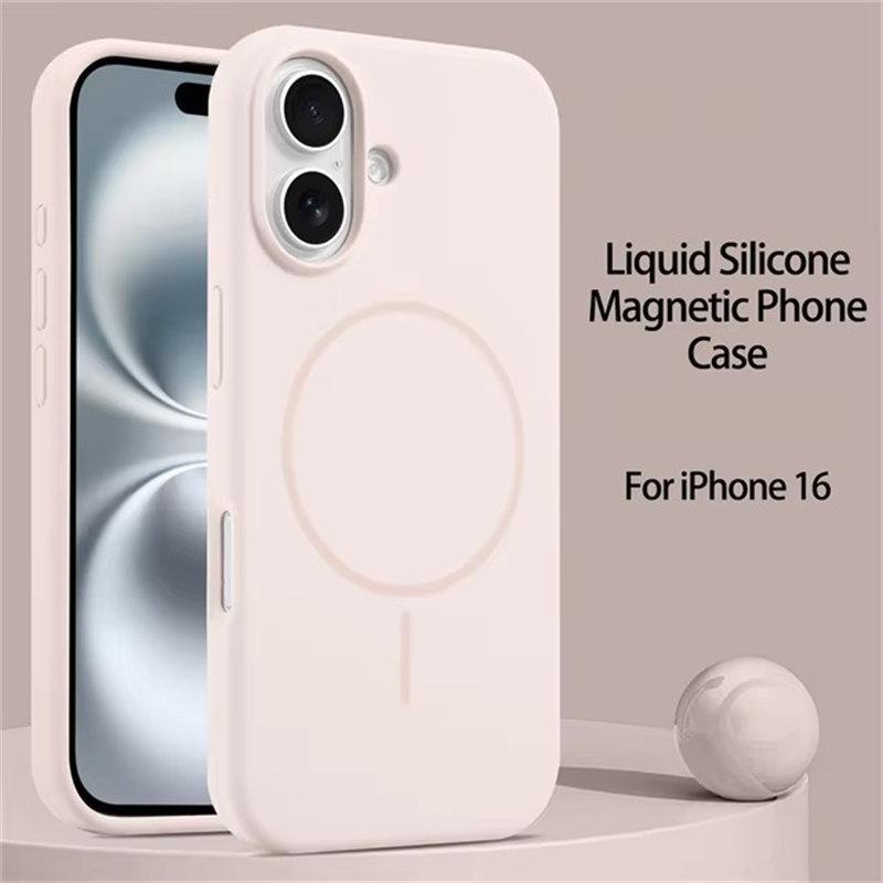 Роскошный оригинальный жидкий силикон для Magsafe чехол для iPhone 16 Plus 15 14 13 12 Pro Max магнитный беспроводной зарядный мягкий чехол