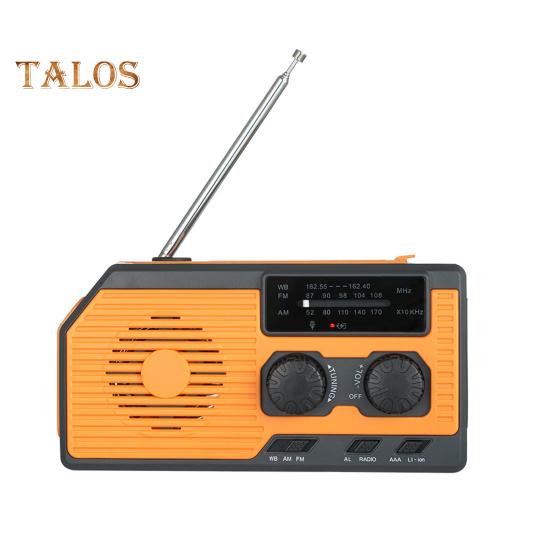 Аварийное солнечное радио с фонариком SOS сигнализация IPX3 водонепроницаемый многофункциональный ручная рукоятка AM/FM метеорологическое радио