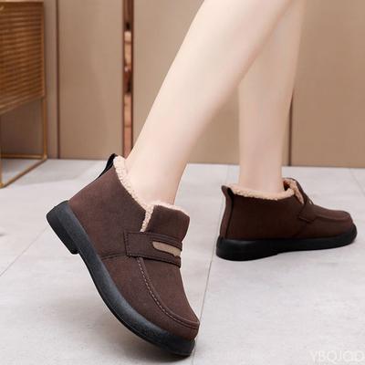 Зимние новые Модные женские слипоны на плоской подошве Хлопковые туфли Женские зимние ботинки Мягкие женские Повседневные Удобные Теплые Короткие ботинки
