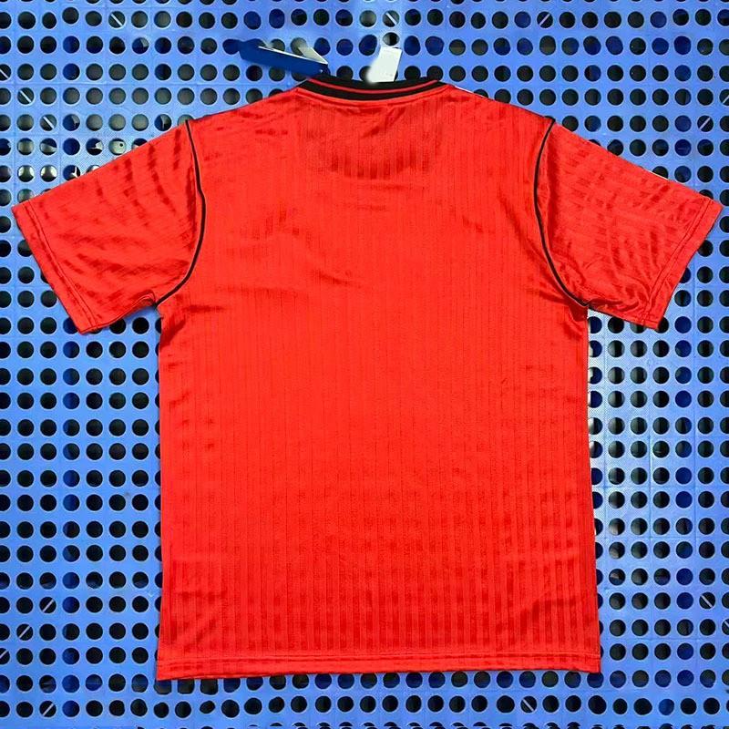 Mens Retro Flamenco Style Red Short Sleeve Soccer Jersey Bamboo Fiber Breathable Sport Shirt Football Basketball Volleyball