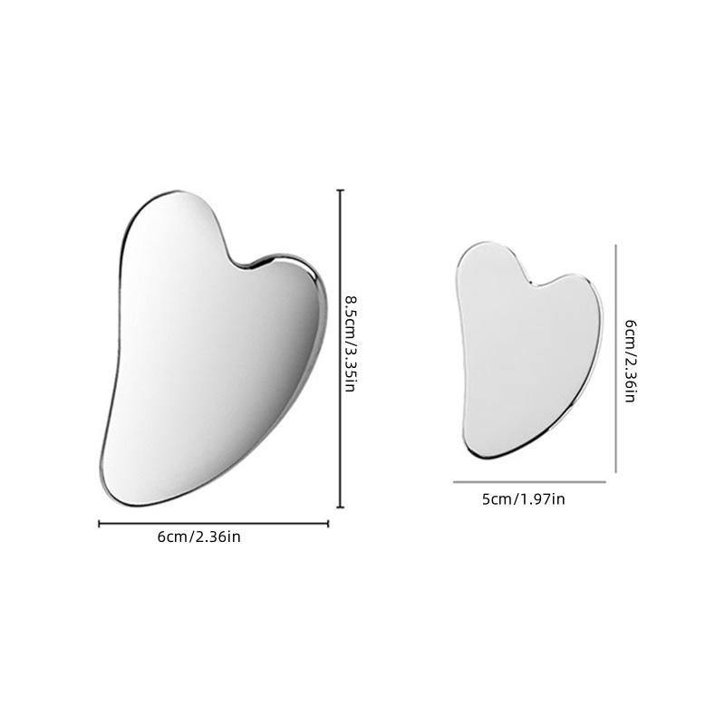 Инструмент для массажа лица Гуаша из нержавеющей стали в форме сердца Универсальный многофункциональный инструмент для соскабливания кожи вокруг глаз