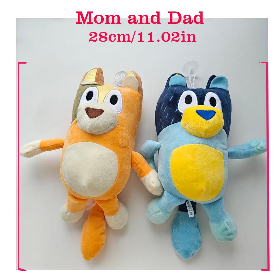 1-4Pcs Hot Blueyed Dog Bingo Family 15-28Cm Plush Toy Cartoon Dog Soft Stuffed Animals Dolls Birthday Gifts Family Blue