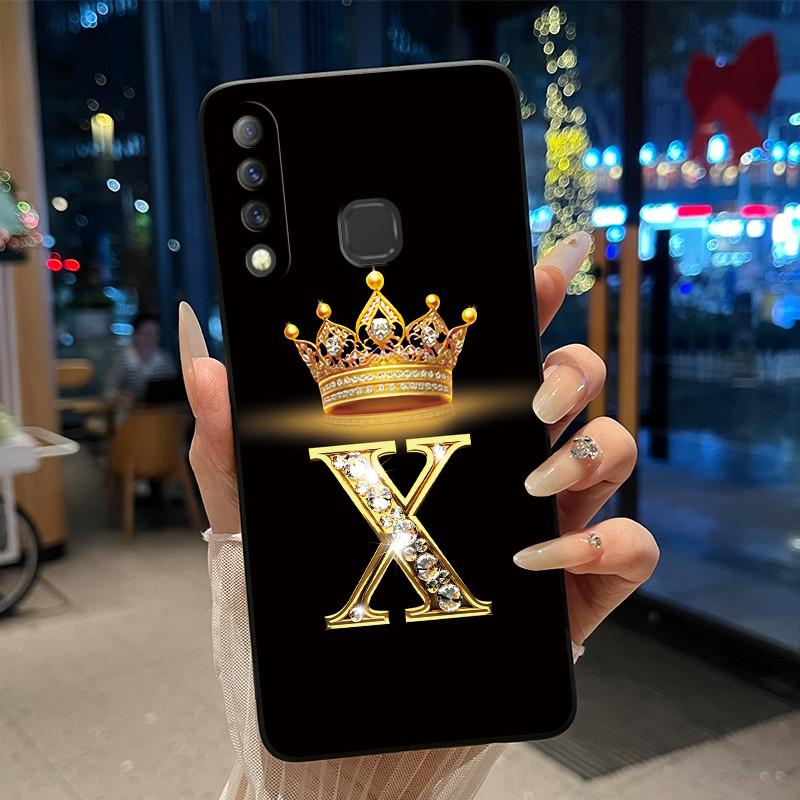 Красивый чехол-корона с буквами от А до Я для Infinix S4 Smart3 Plus X626 X267, черный, из мягкого силикона, противоударный
