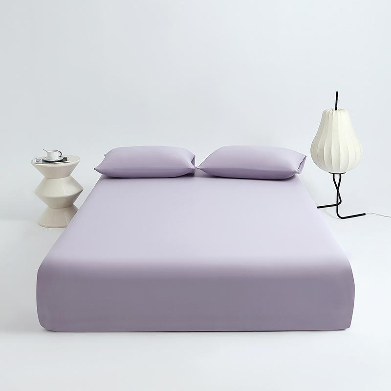 Solid Nylon Cooling Fitted Sheet Set Naked Sleep Summer Skin-Friendly Sheets with Pillowcases Anti-Skid Comfortable Home Textile