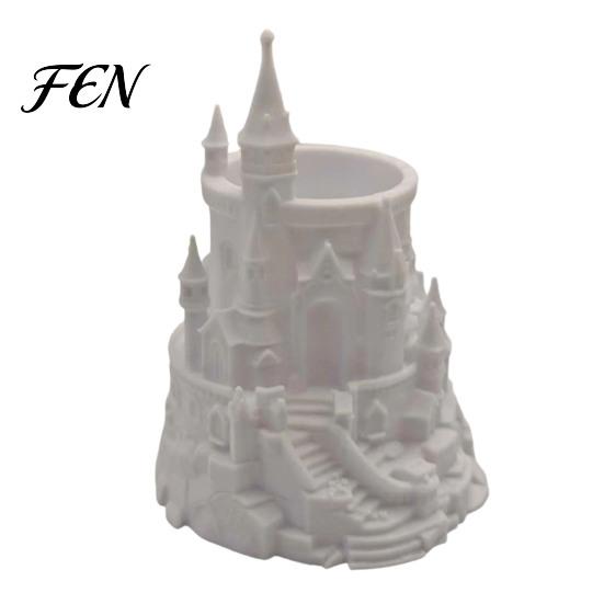 Фэнтезийный Декор Стола Форма Замка Держатель для Ручек, 3D Печатный Органайзер для Ручек, Карандашей, Держатель для Кистей для Макияжа, Декоративный Стаканчик для Хранения Карандашей Домашний Офис