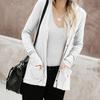 Women's Long Sleeve Tops Casual Shirts Button Down Pockets Basic Ribbed Knit T Shirts Cardigan