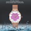 Changing Flowers Women Wristwatch Simple Fashion Pink Mesh Belt Japanese Movement Waterproof Quartz Women Watches