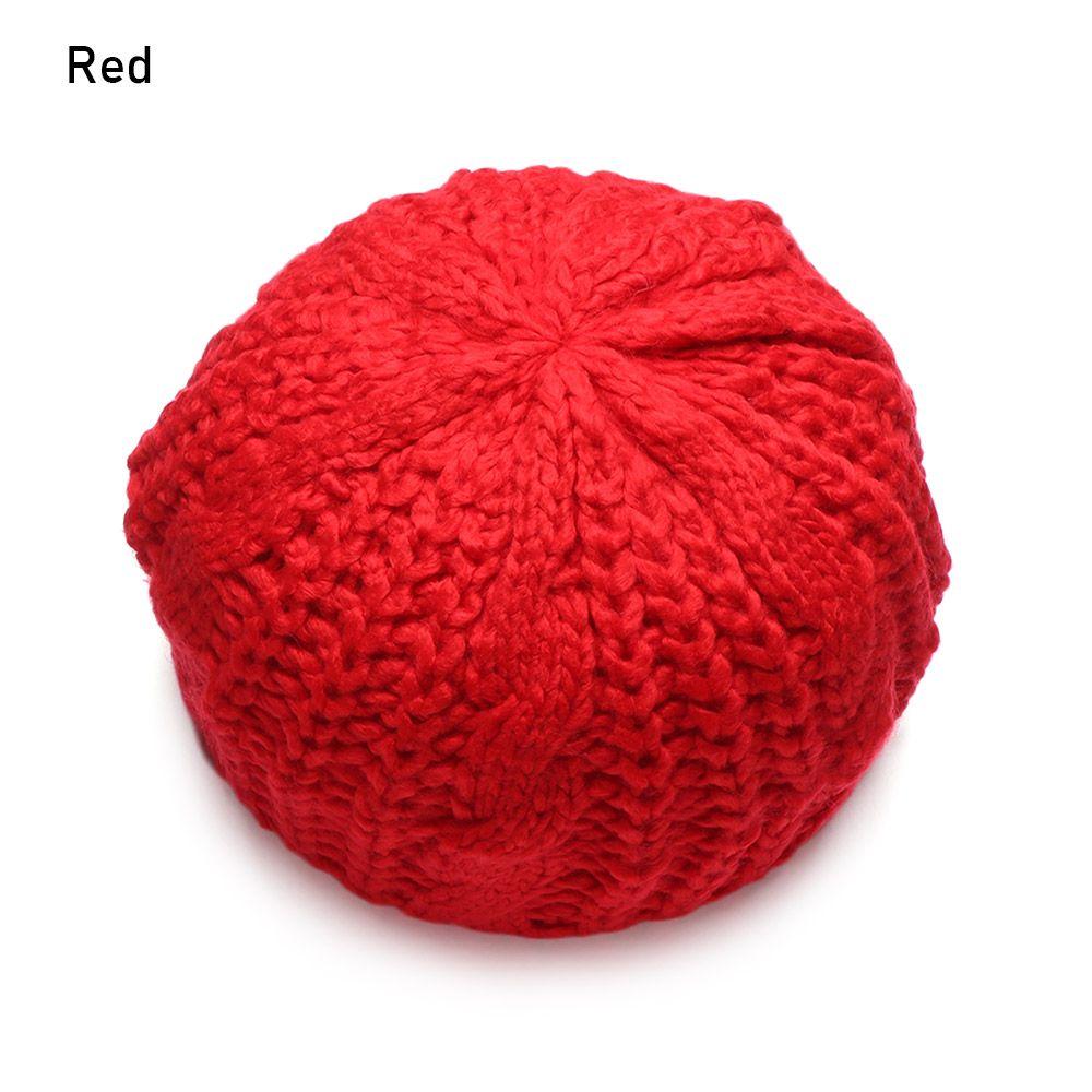 Winter Ribbed Warm Elegant Knitted Cap French Artist Cap Painter Hat Beret Hat