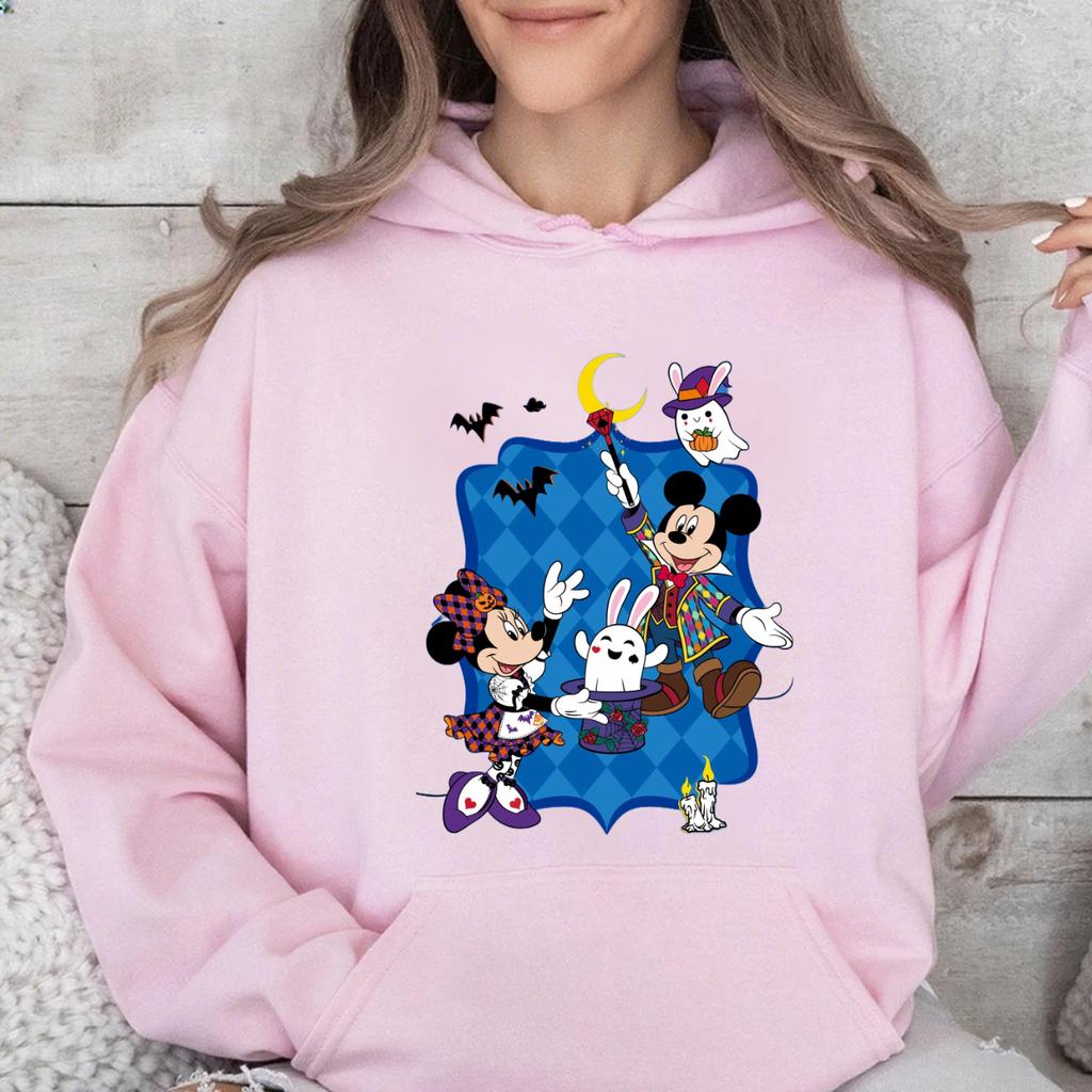 Disney Parent-child Clothing Multi-color Optional Men's and Women's Hooded Sweater Mickey Halloween Couple Clothing Holiday Gift