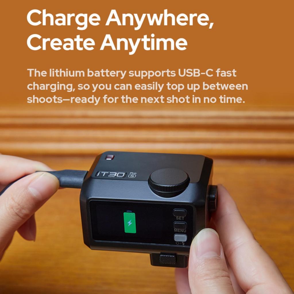 Godox iT30Pro C TTL Flash Canon Recycle 560 Touchscreen Speedlite iT30Pro-C (for Cameras), GN15, 1.5-Second Time, Full-Power Flash, 1/8000 HSS, 2.4G