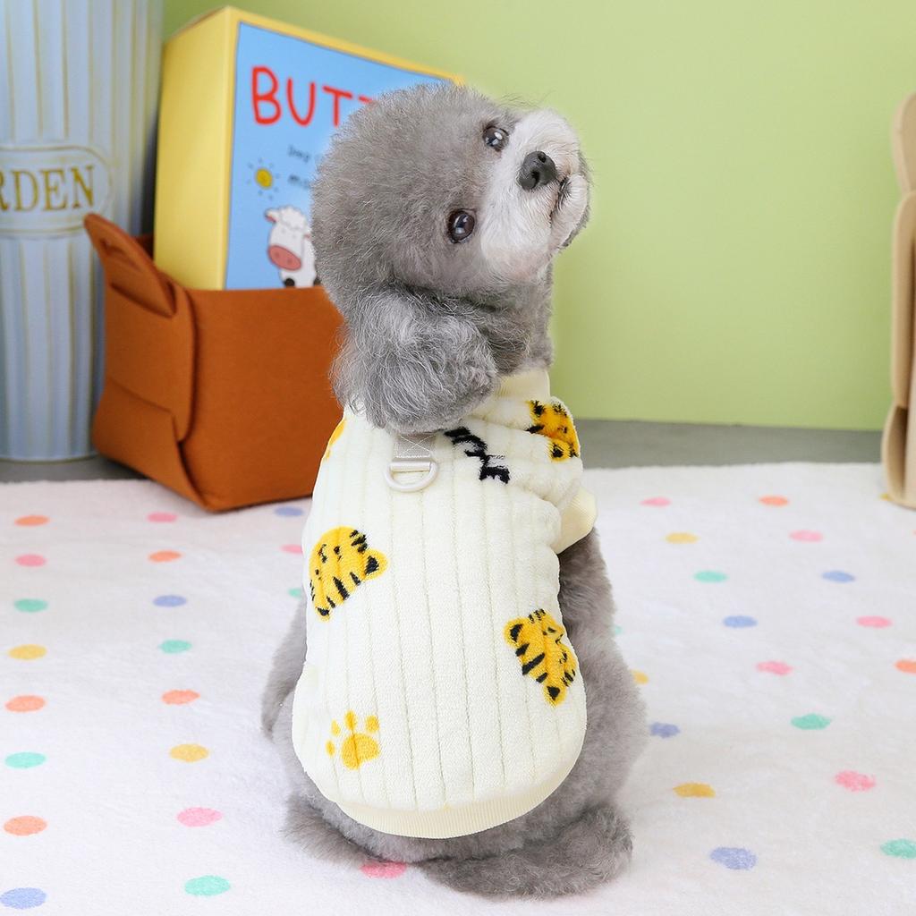 1pc Pet Dog Clothes Soft Warm Dogs Jumpsuits Tiger Pattern Pet Clothing for Small Dogs Puppy Cats Costume Coats