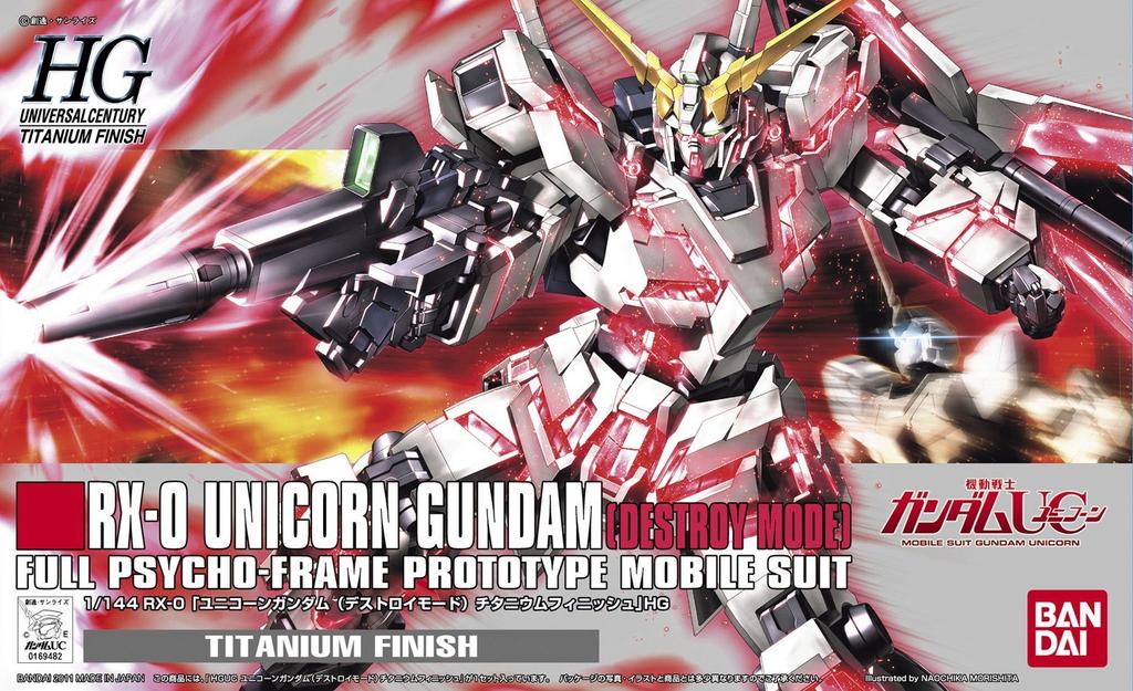 HGUC Unicorn Gundam Destroy Mode Titanium Finish Suit Gundam 1/144 RX-0 (Mobile UC)