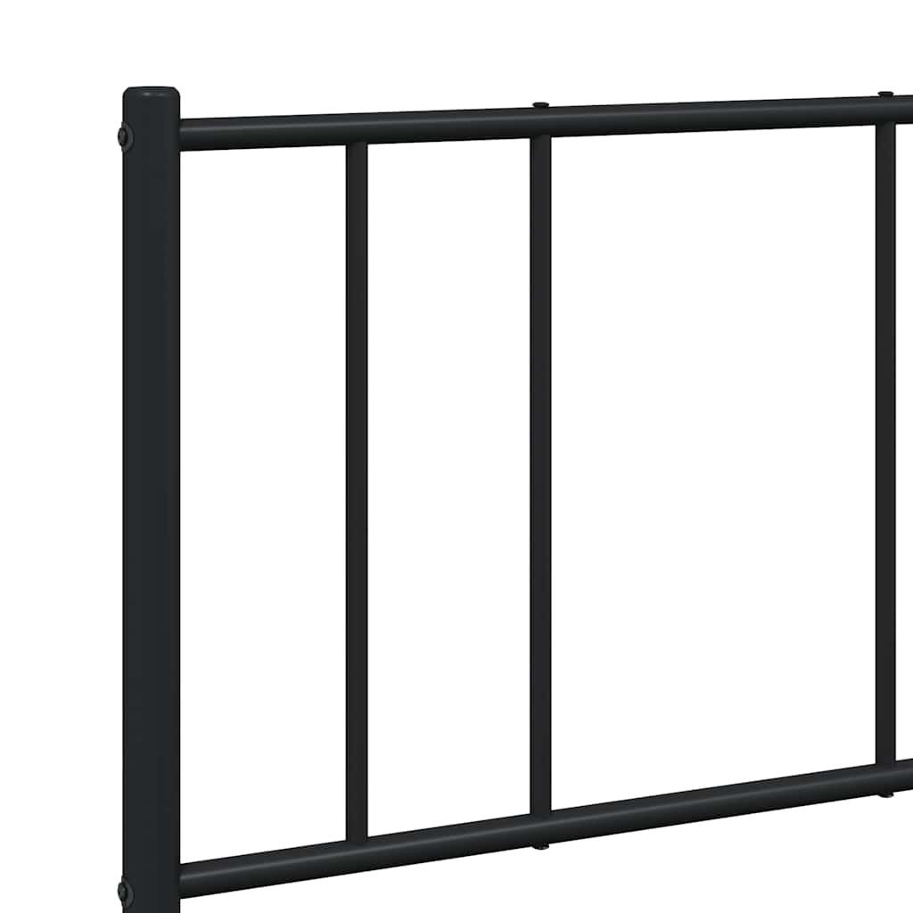 Metal Bed Frame with Headboard and Footboard Black 120 x 190 cm